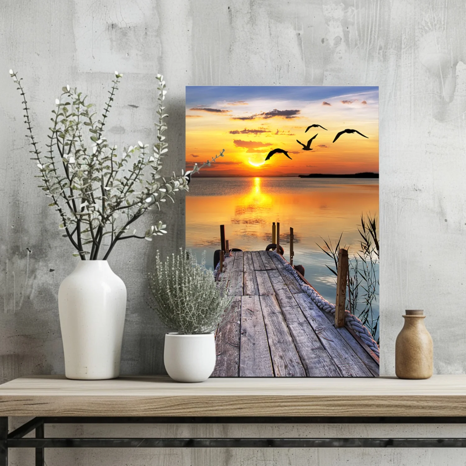 Sunset Lake View Aluminum Print - Image 2