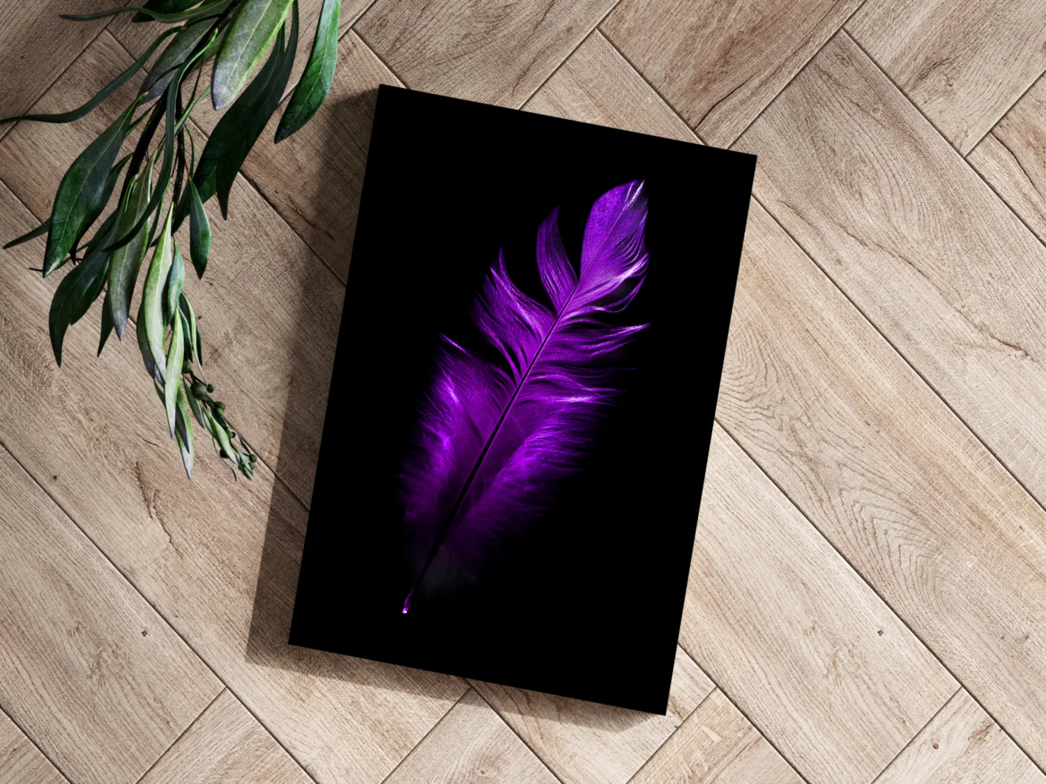 Purple Feather Aluminum Print - Image 3