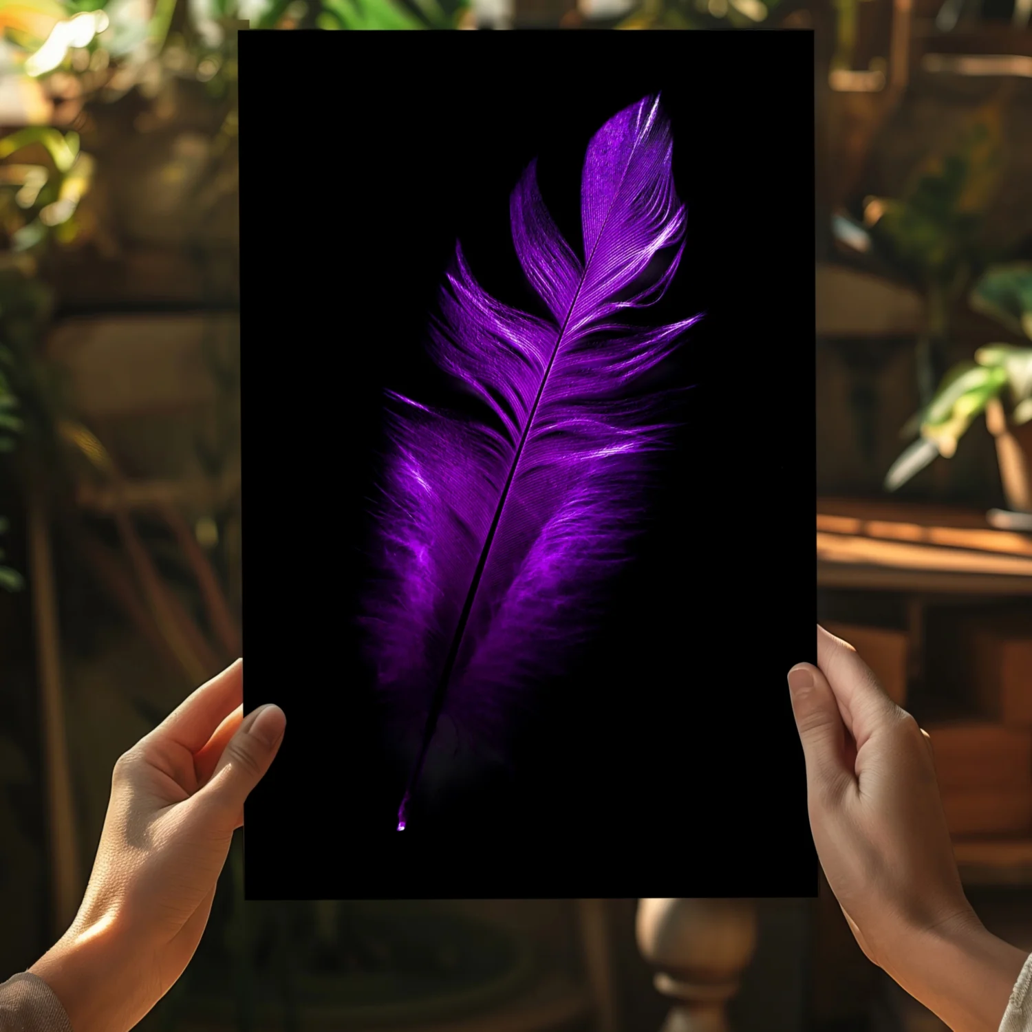 Purple Feather Aluminum Print - Image 5