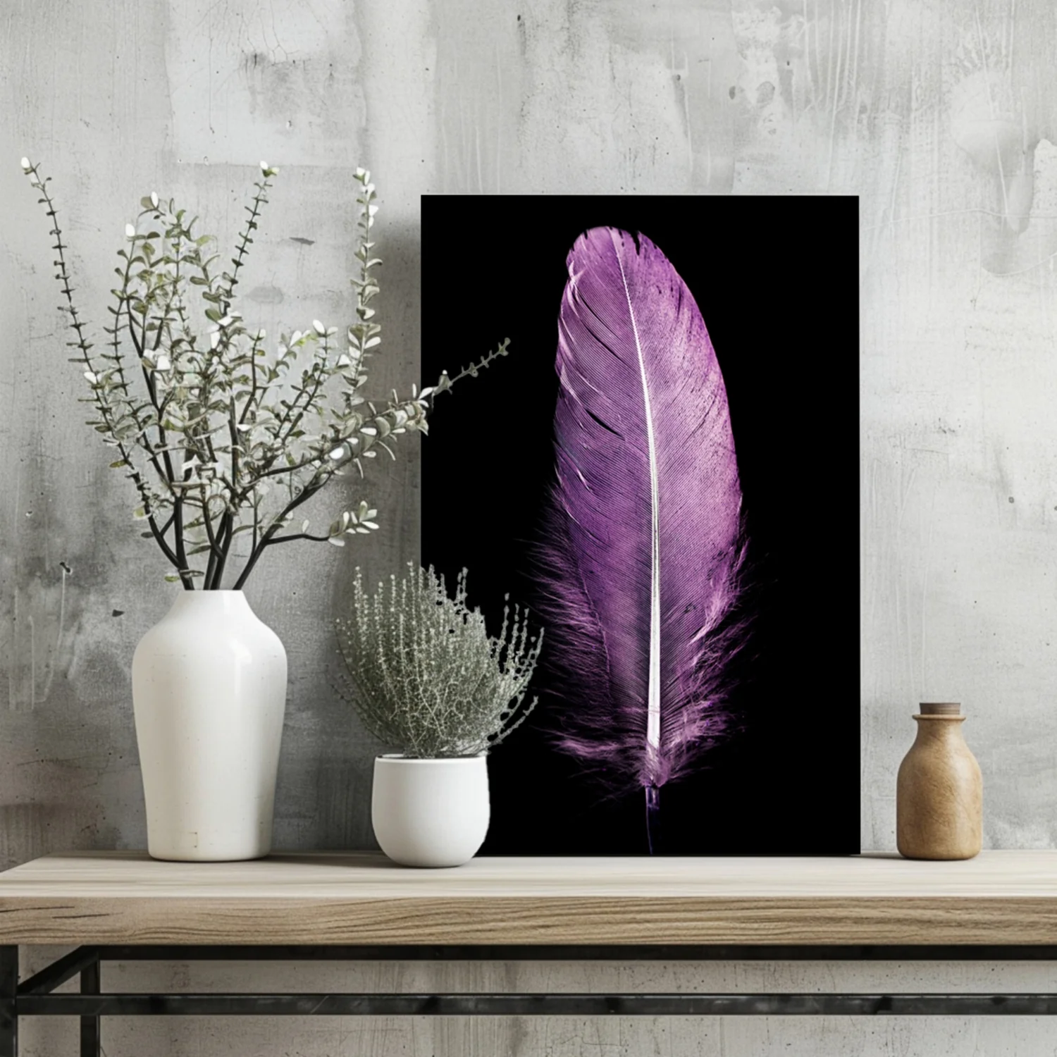 Purple Feather Aluminum Print - Image 2