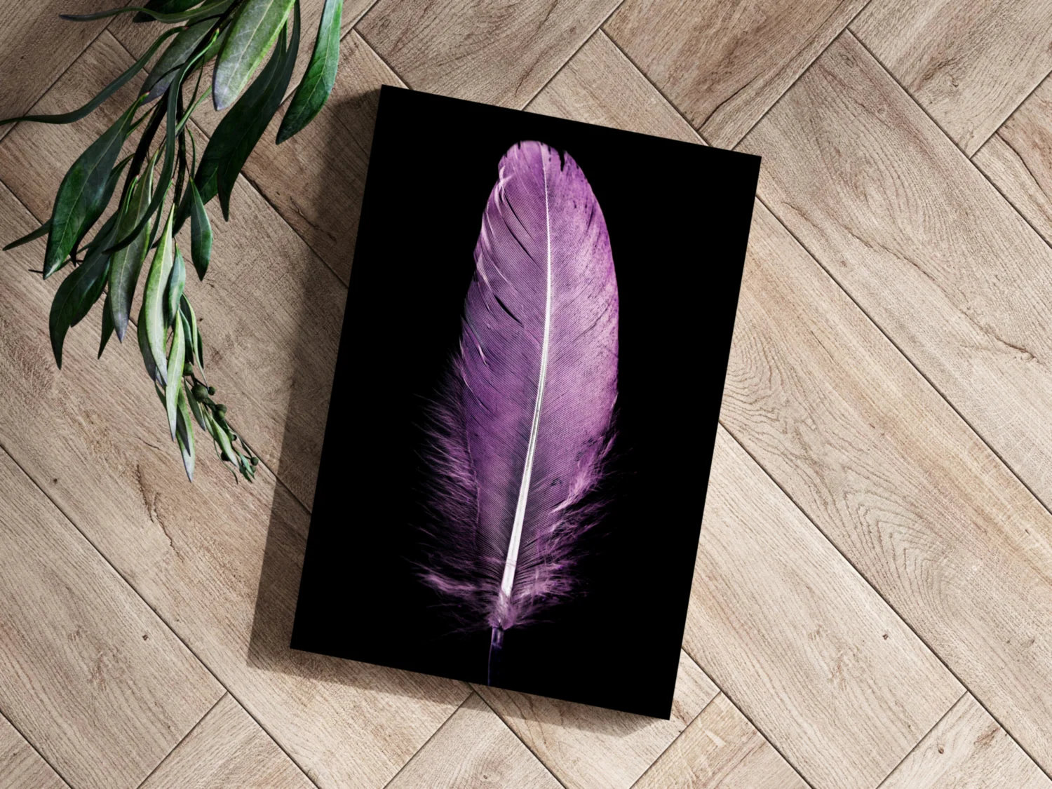 Purple Feather Aluminum Print - Image 3