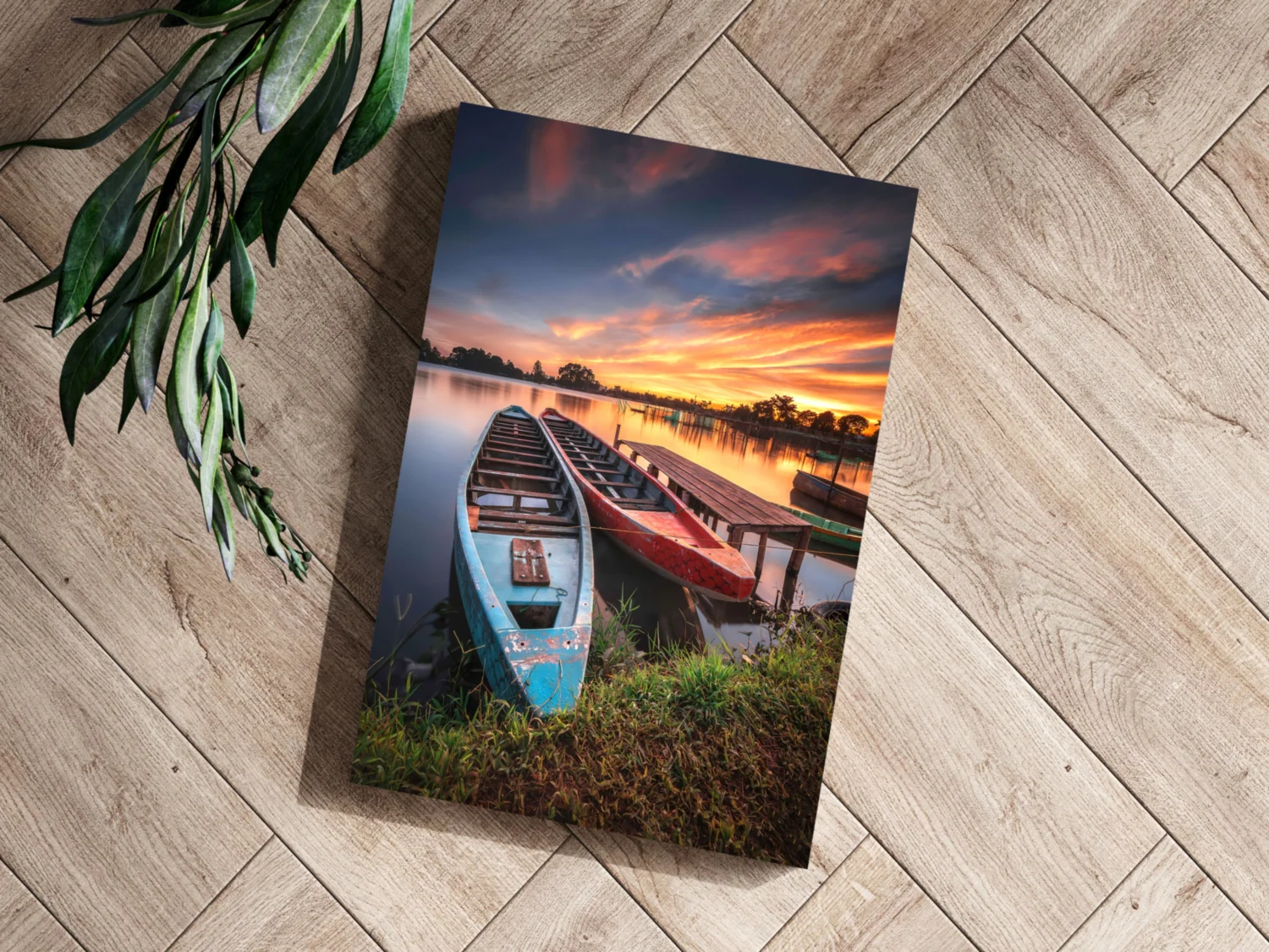 Sunset Lake View Aluminum Print - Image 3