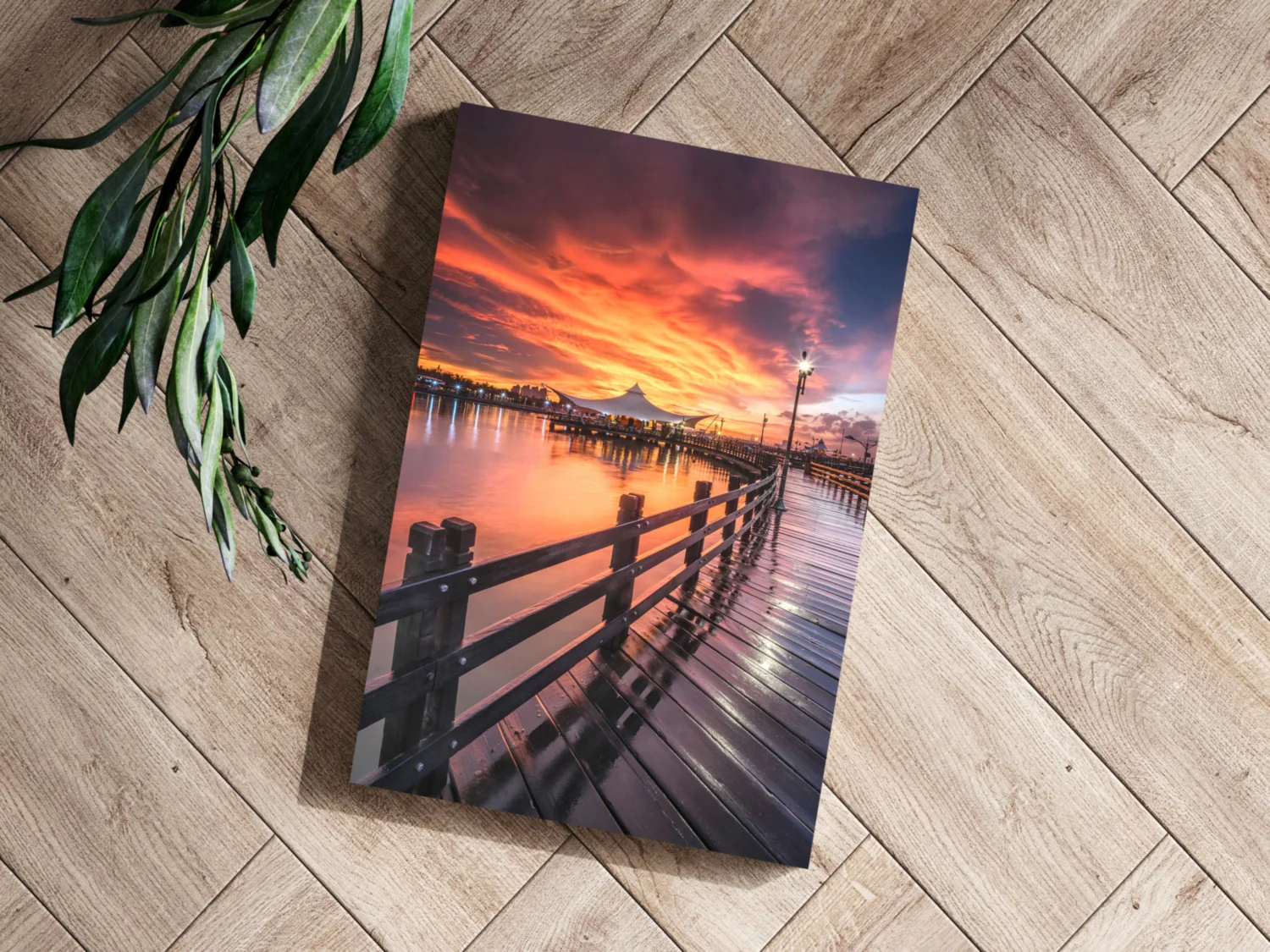 Sunset Lake View Aluminum Print - Image 3