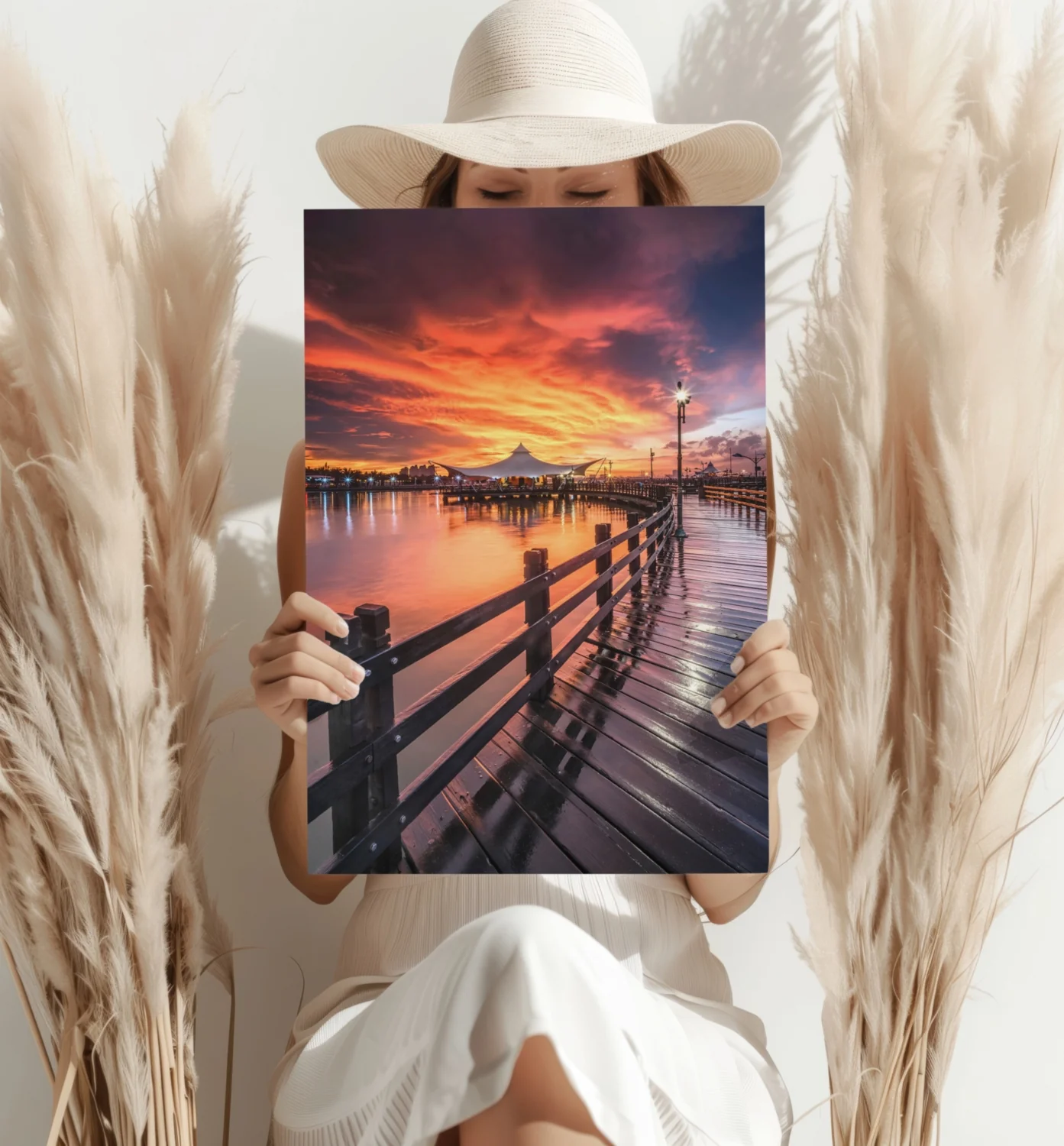 Sunset Lake View Aluminum Print - Image 4