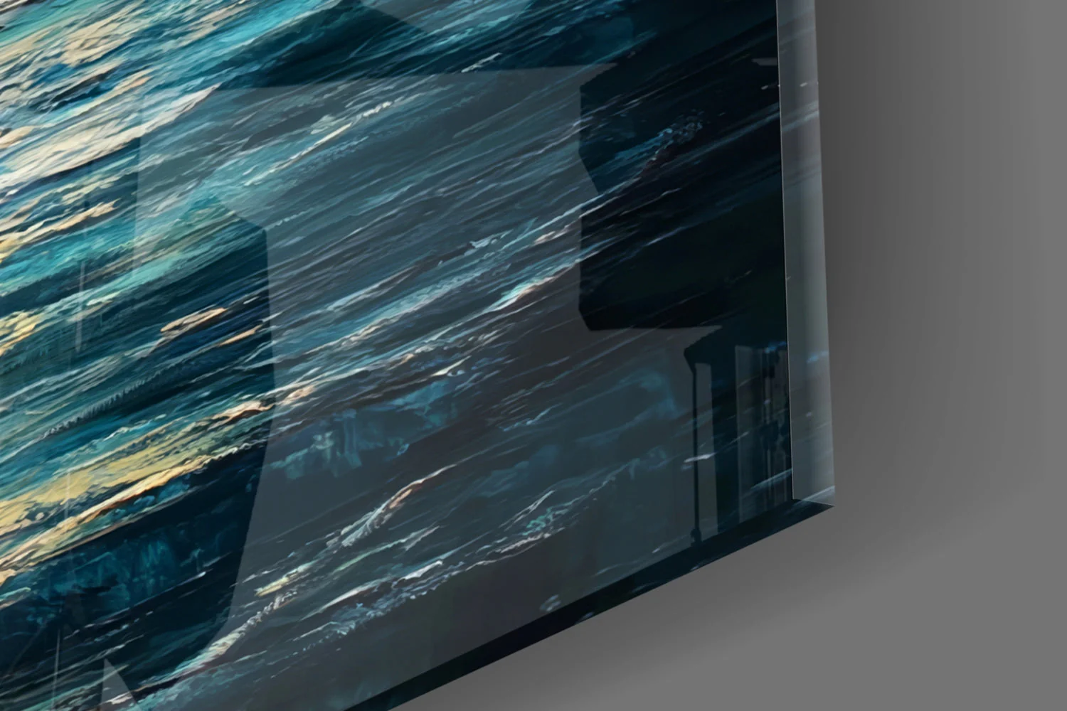 Boat in the Full Moon Glass Wall Art || Designer Collection - Image 7