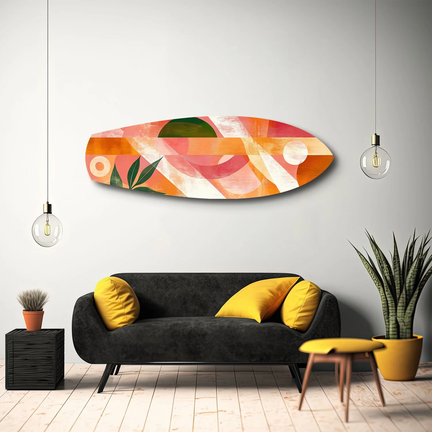 Boho Geometric Botanical Glass Wall Art - Image 10