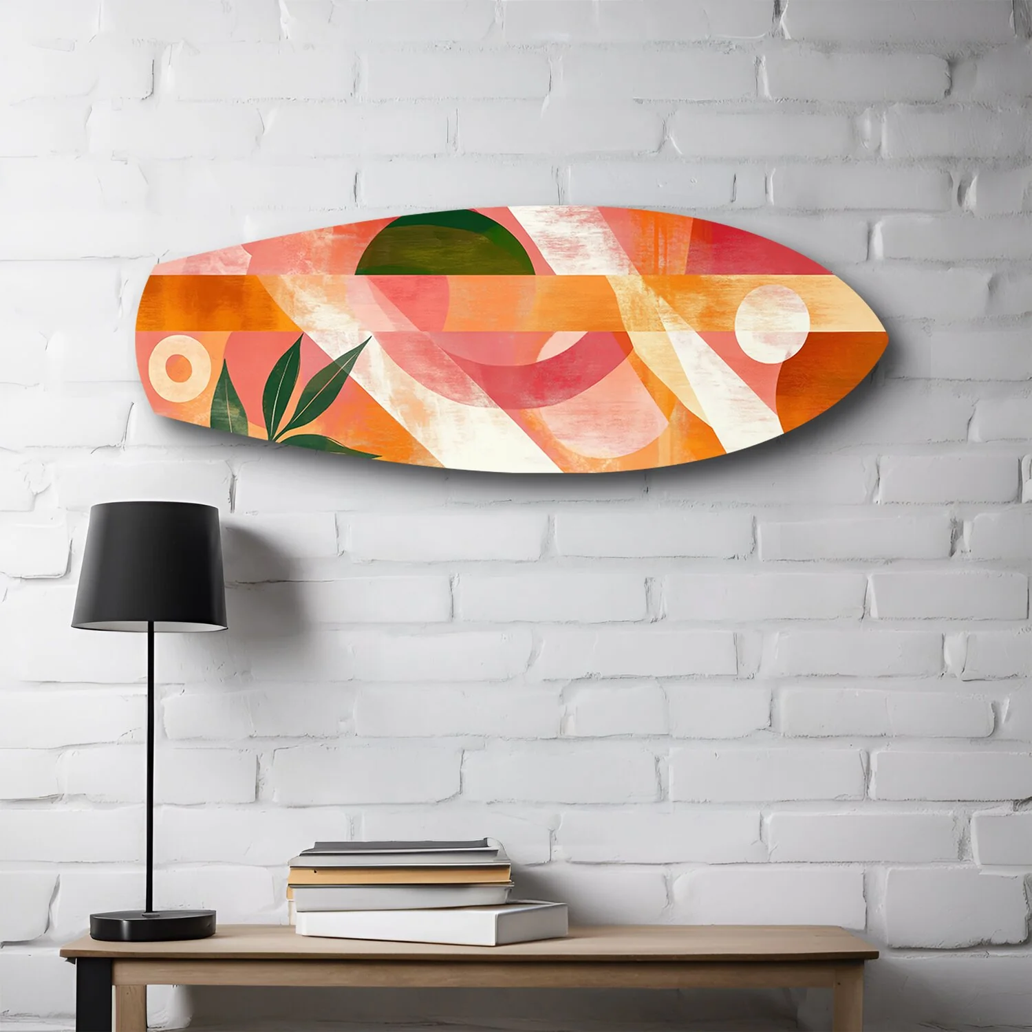 Boho Geometric Botanical Glass Wall Art - Image 2