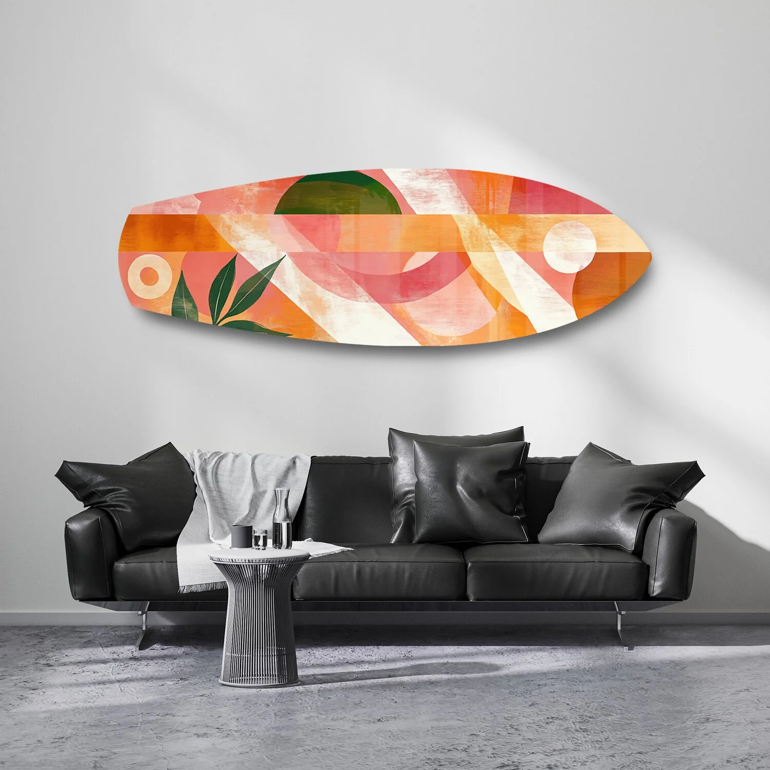 Boho Geometric Botanical Glass Wall Art - Image 7