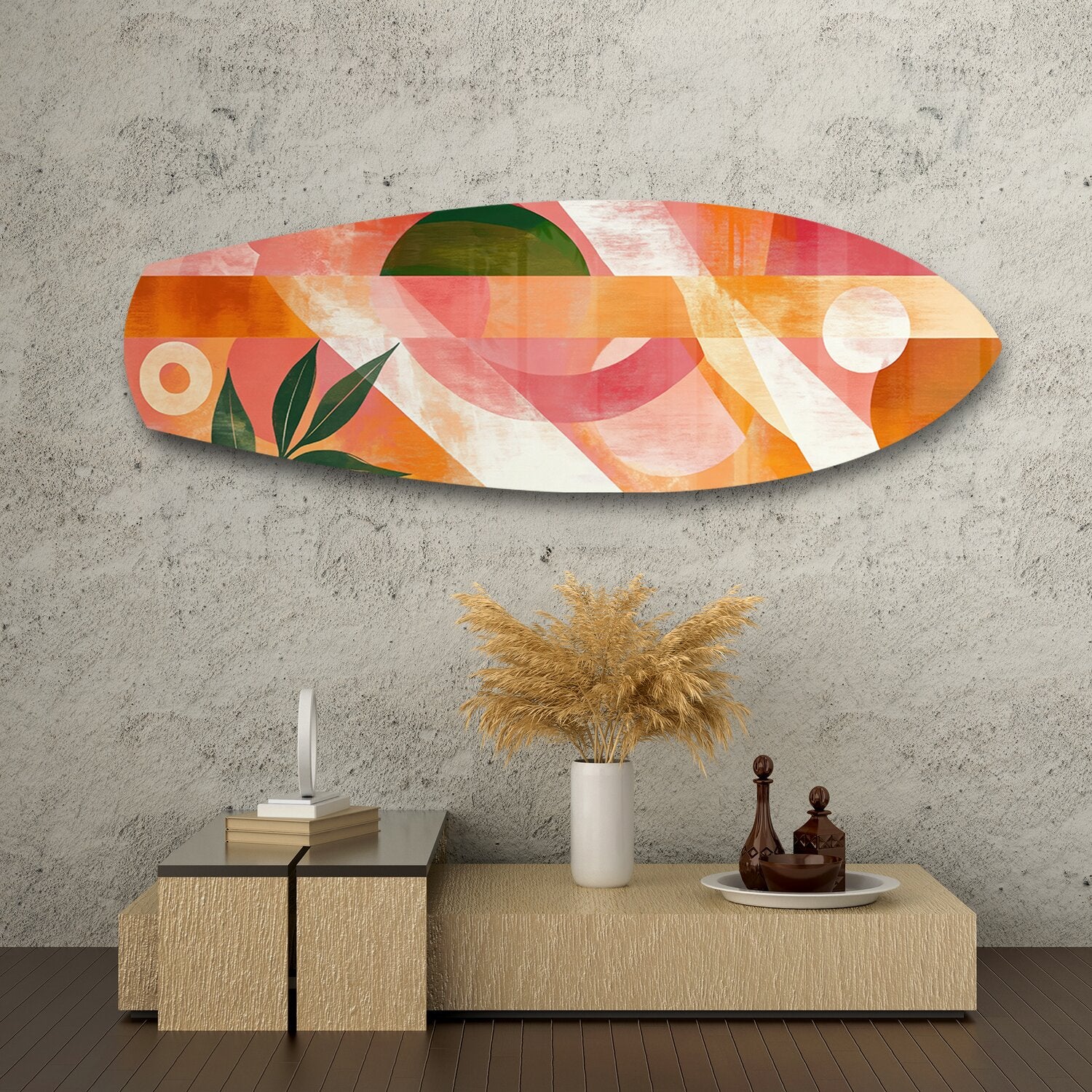 Boho Geometric Botanical Glass Wall Art - Image 8