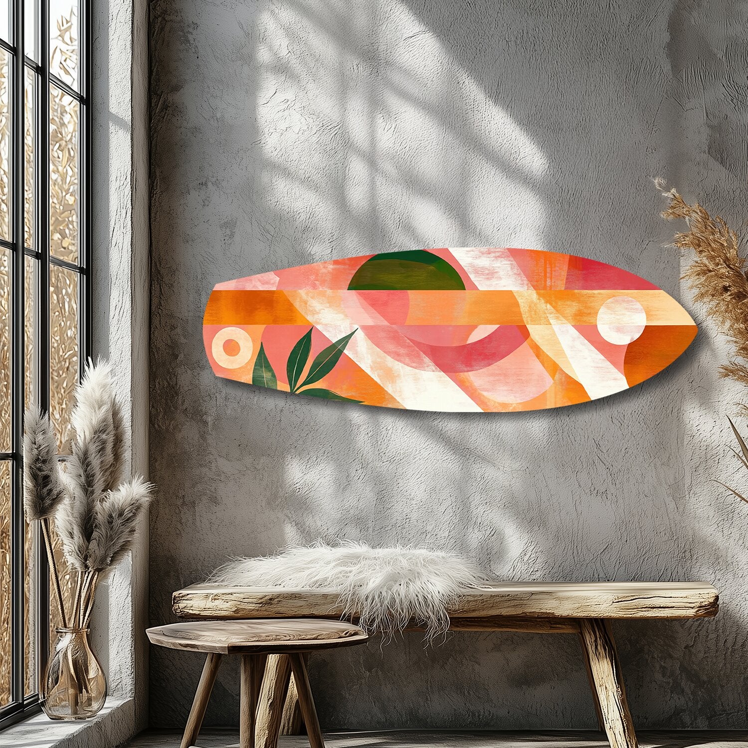 Boho Geometric Botanical Glass Wall Art - Image 9