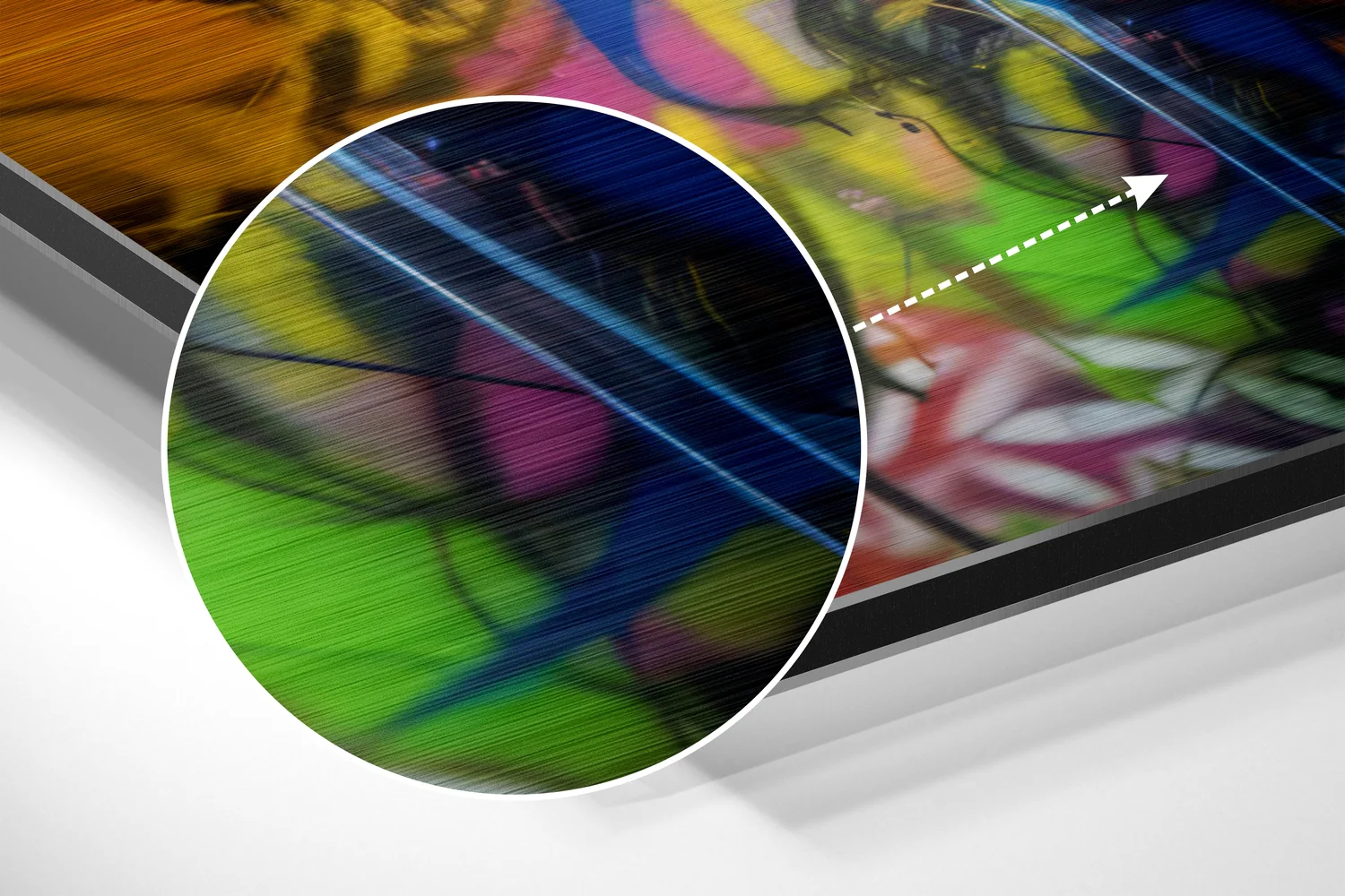 Bold Gaze Graffiti Woman Brushed Aluminum Dibond Wall Art - Image 3