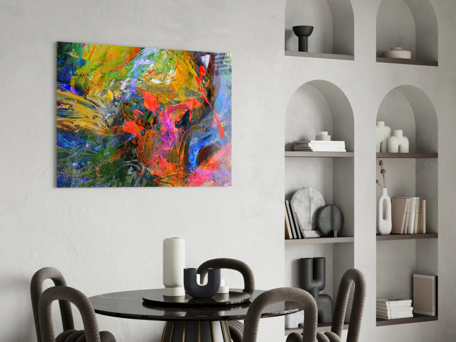Bold Palette Knife Color Splash Glass Wall Art - Image 5