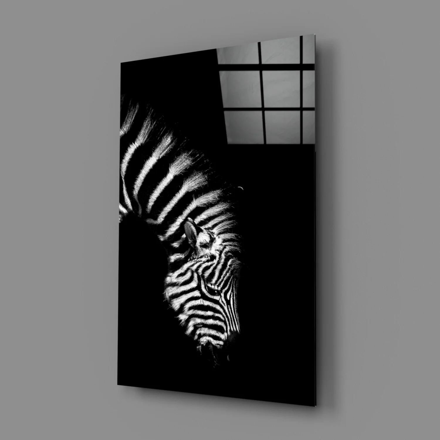 Bowed Head Zebra Glass Wall Art - Image 2