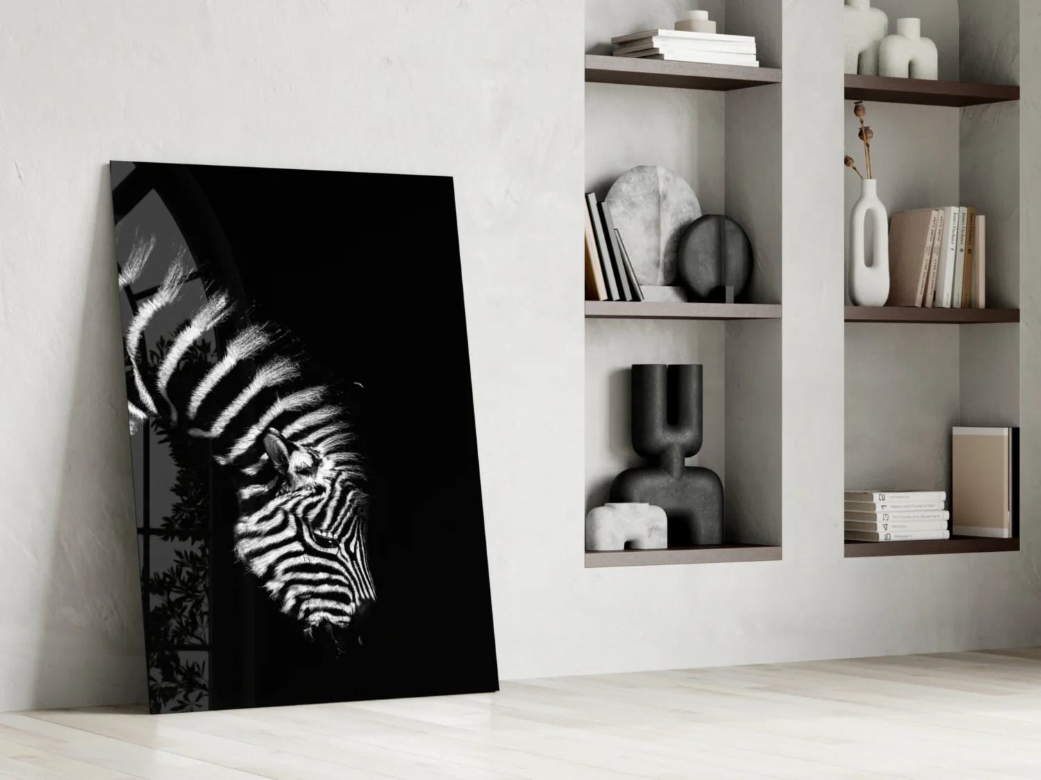 Bowed Head Zebra Glass Wall Art - Image 6