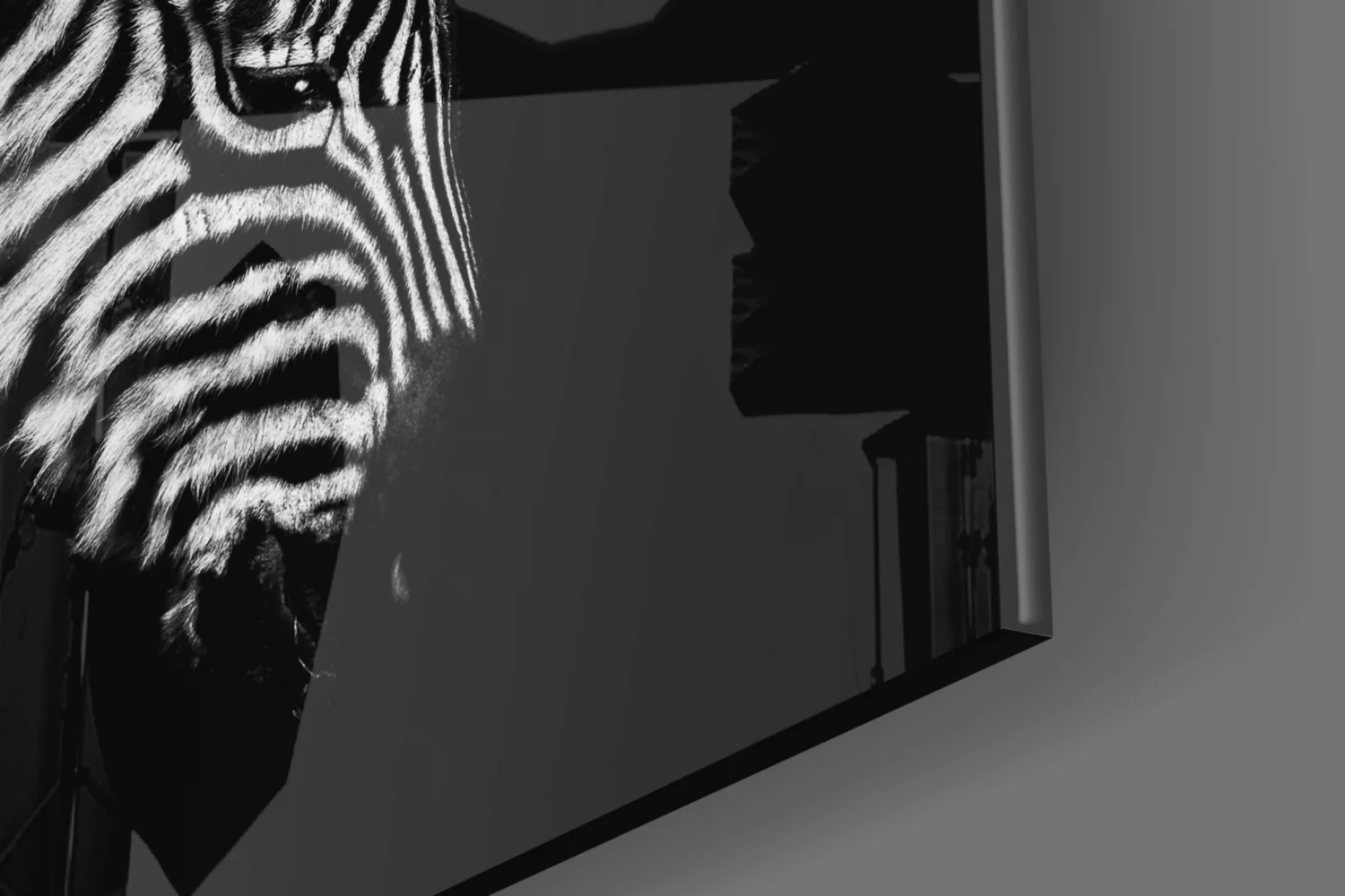 Bowed Head Zebra Glass Wall Art - Image 7