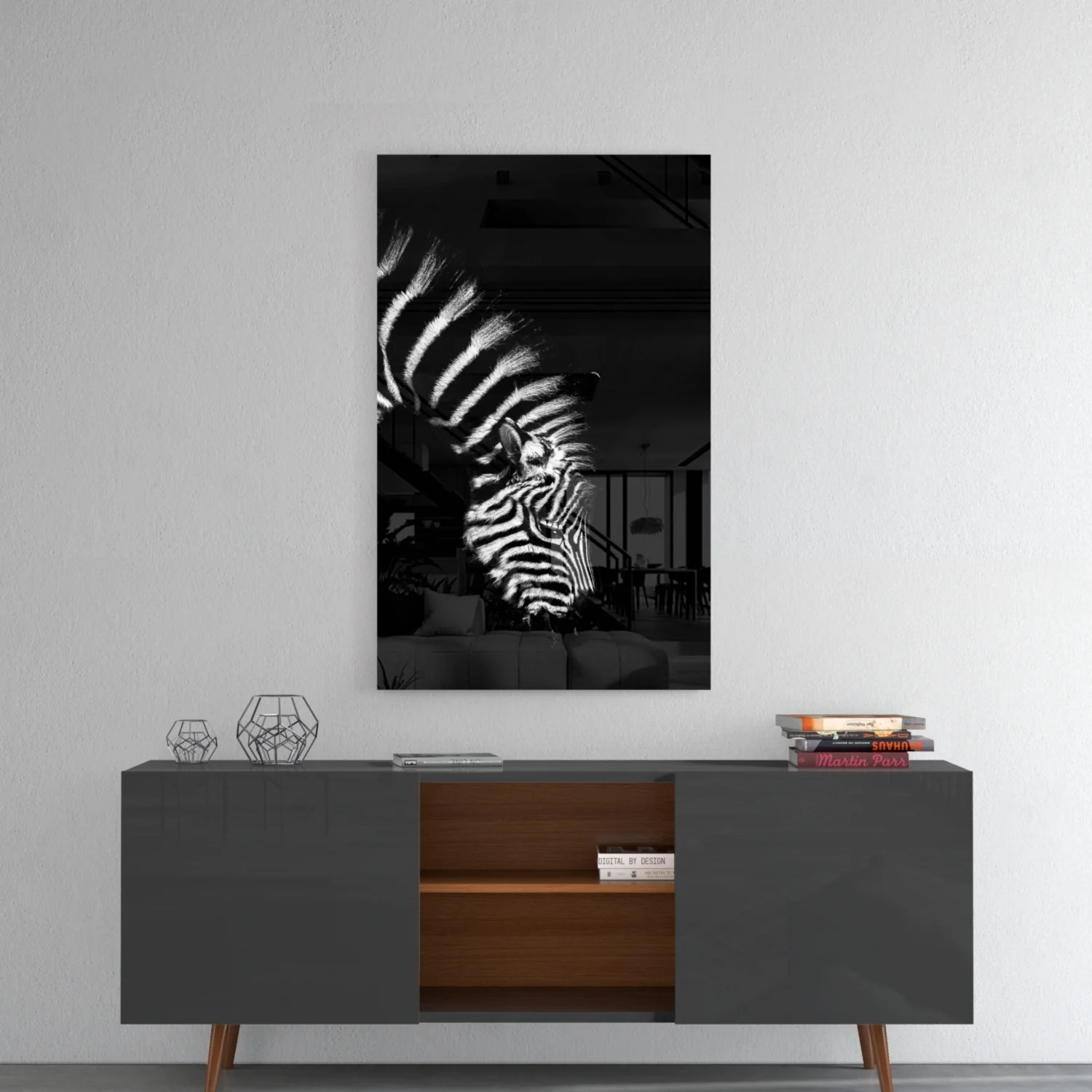 Bowed Head Zebra Glass Wall Art - Image 8