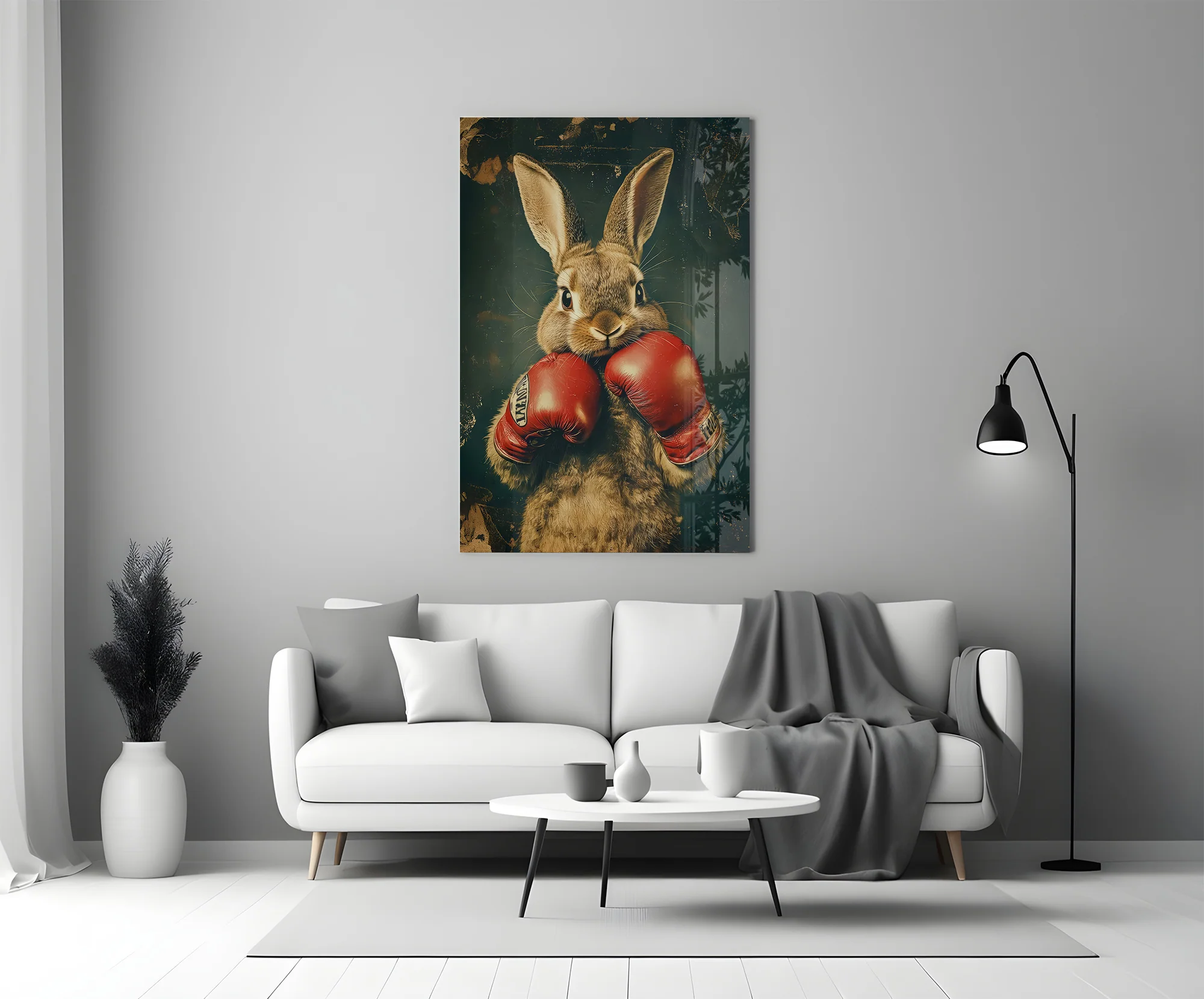 Boxing Bunny Glass Wall Art - Image 6