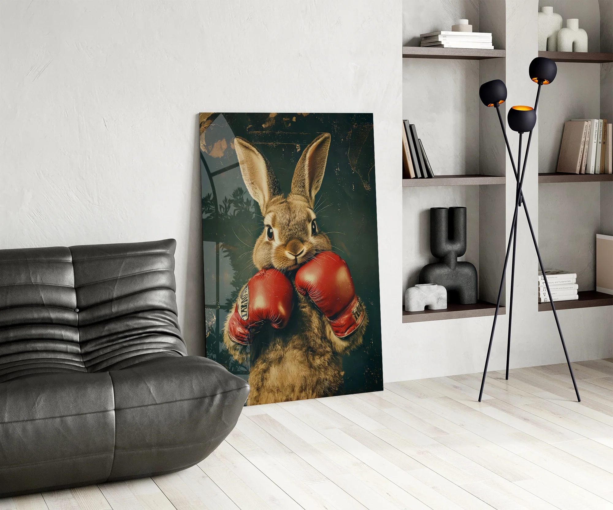 Boxing Bunny Glass Wall Art - Image 7
