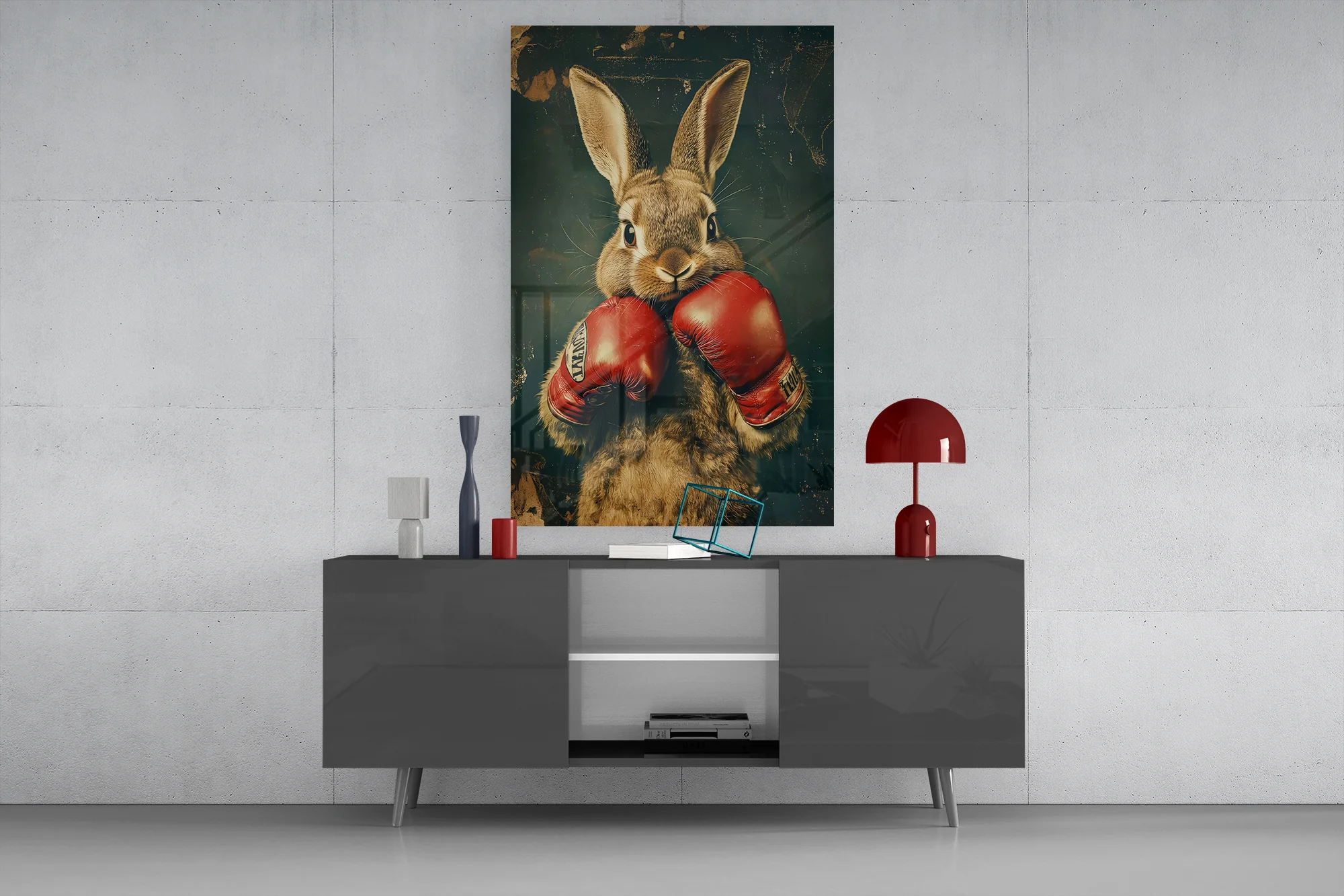 Boxing Bunny Glass Wall Art - Image 9
