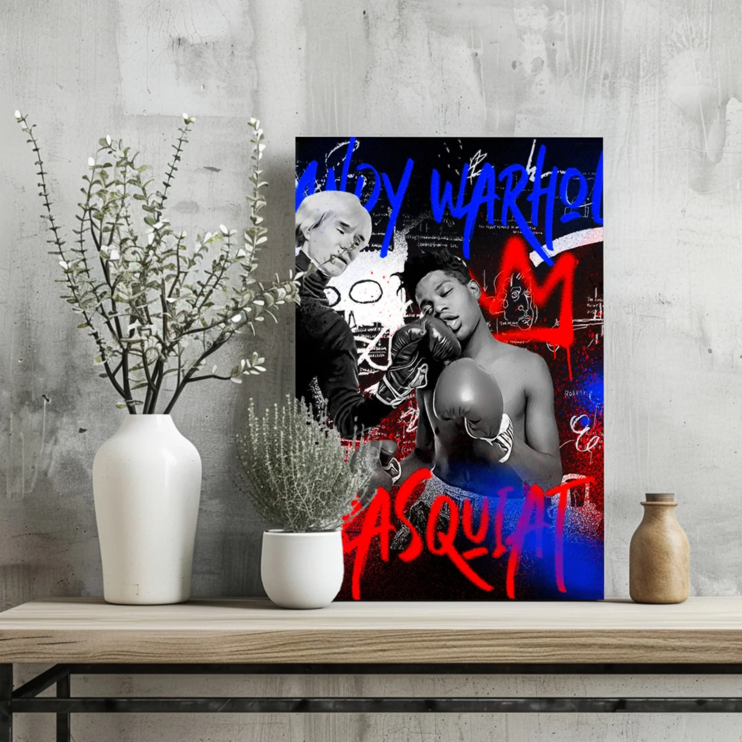 Boxing Match Graffiti Aluminum Print - Image 2