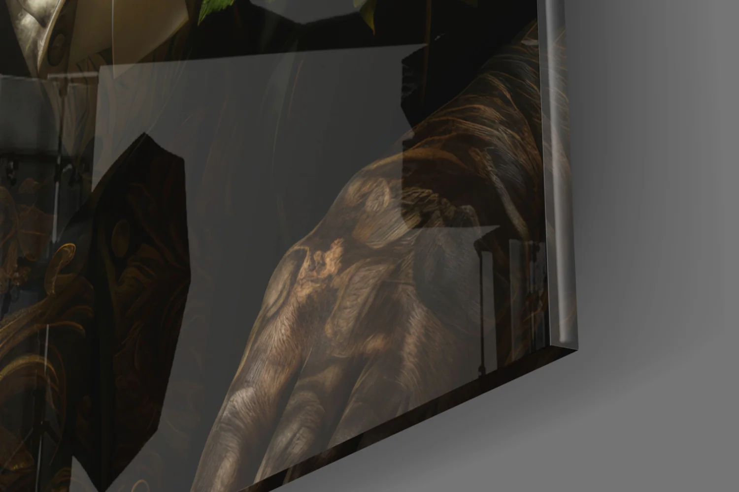 Brocade Suit Tiger with Cravat Glass Wall Art - Image 8