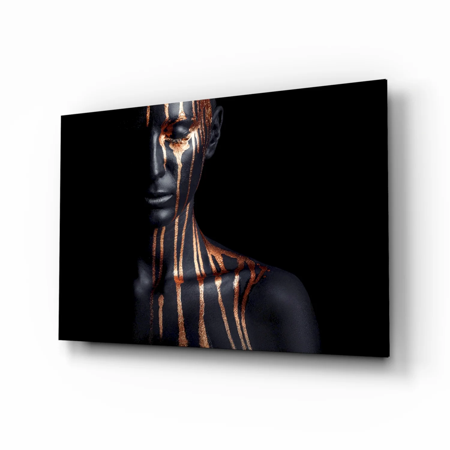 Bronze Drip Bare Shoulder Glass Wall Art