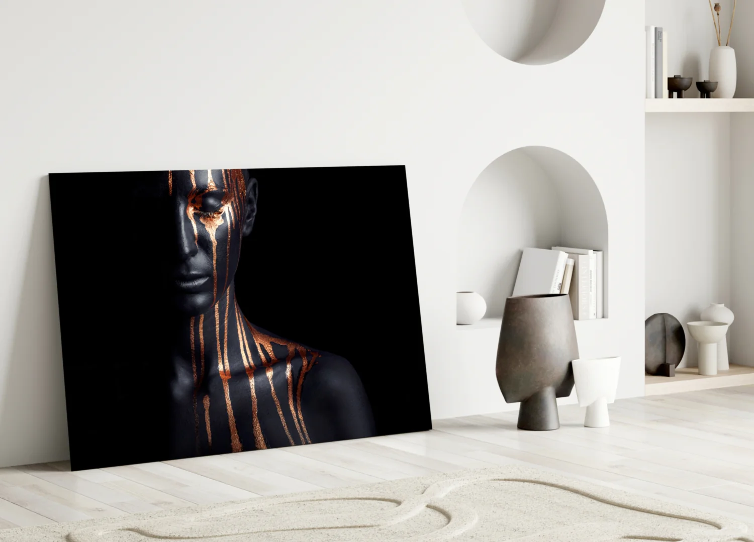 Bronze Drip Bare Shoulder Glass Wall Art - Image 3