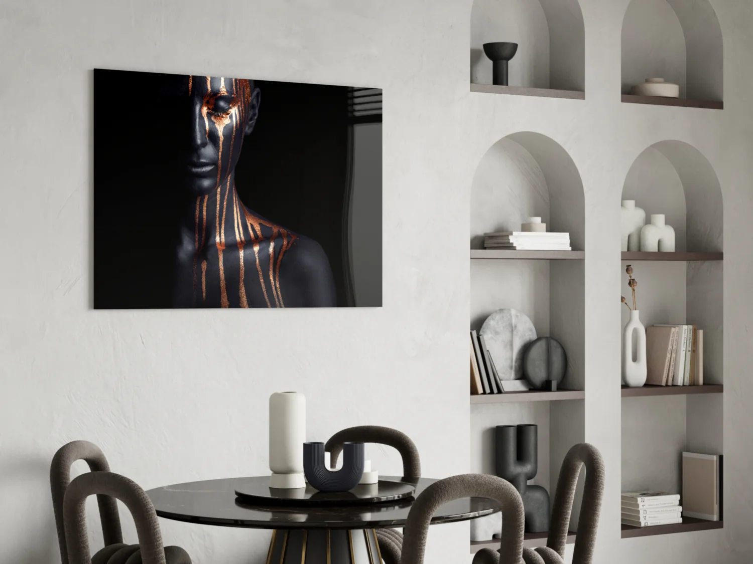 Bronze Drip Bare Shoulder Glass Wall Art - Image 5
