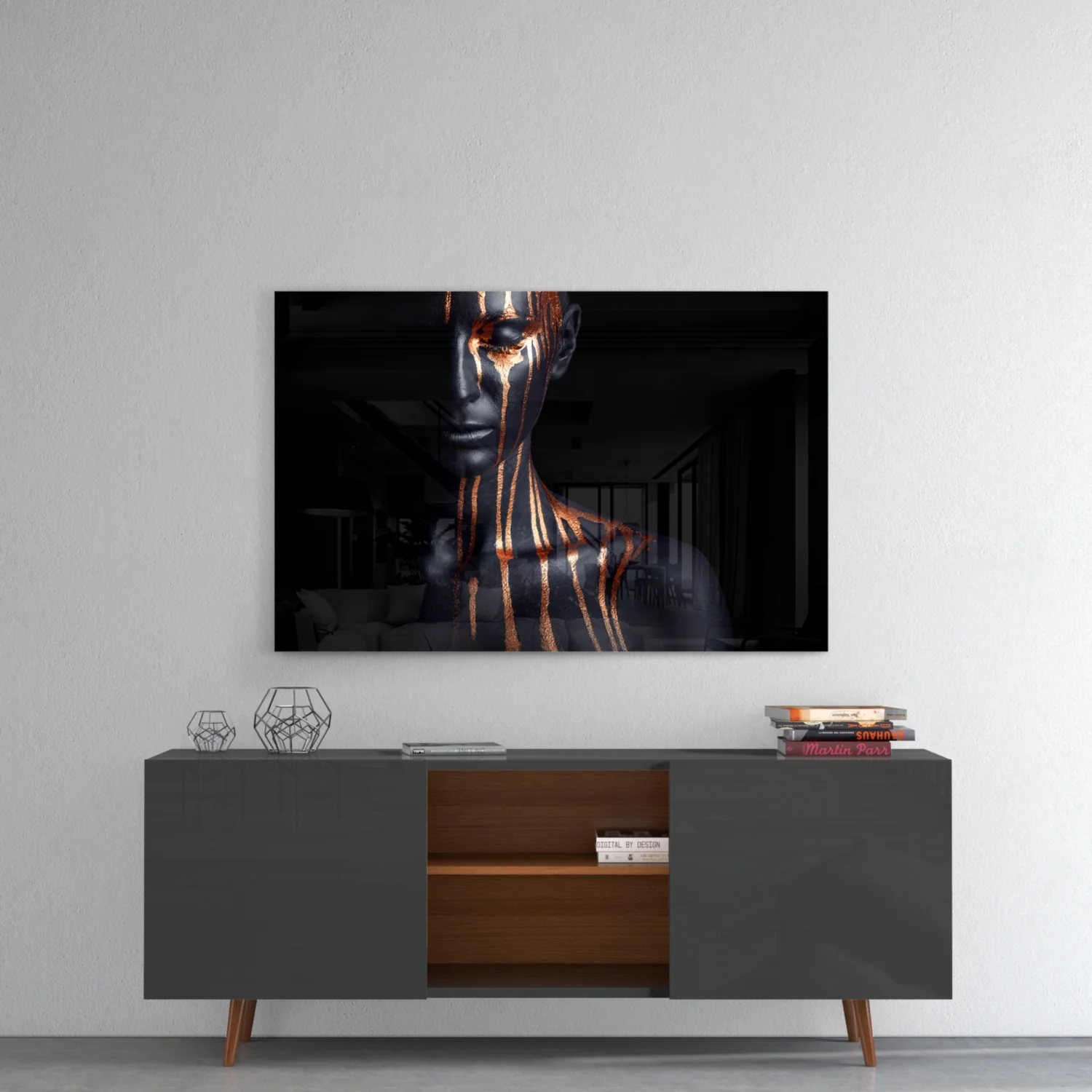 Bronze Drip Bare Shoulder Glass Wall Art - Image 8