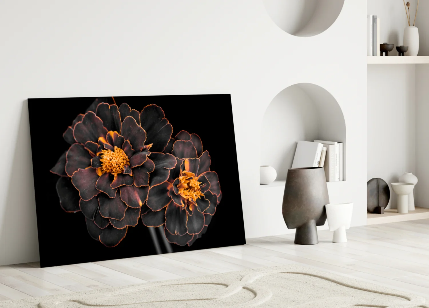 Brown Flower Glass Wall Art - Image 3