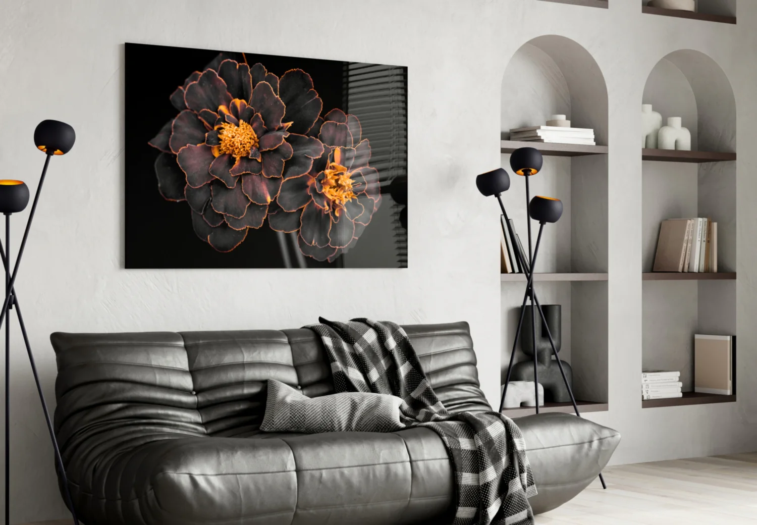 Brown Flower Glass Wall Art - Image 4
