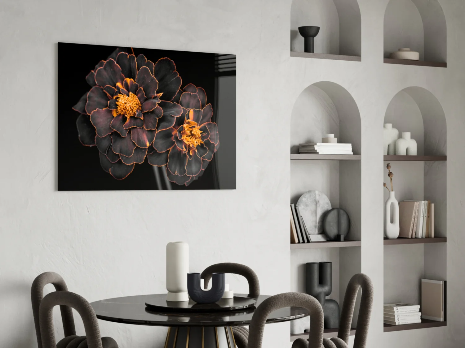 Brown Flower Glass Wall Art - Image 5