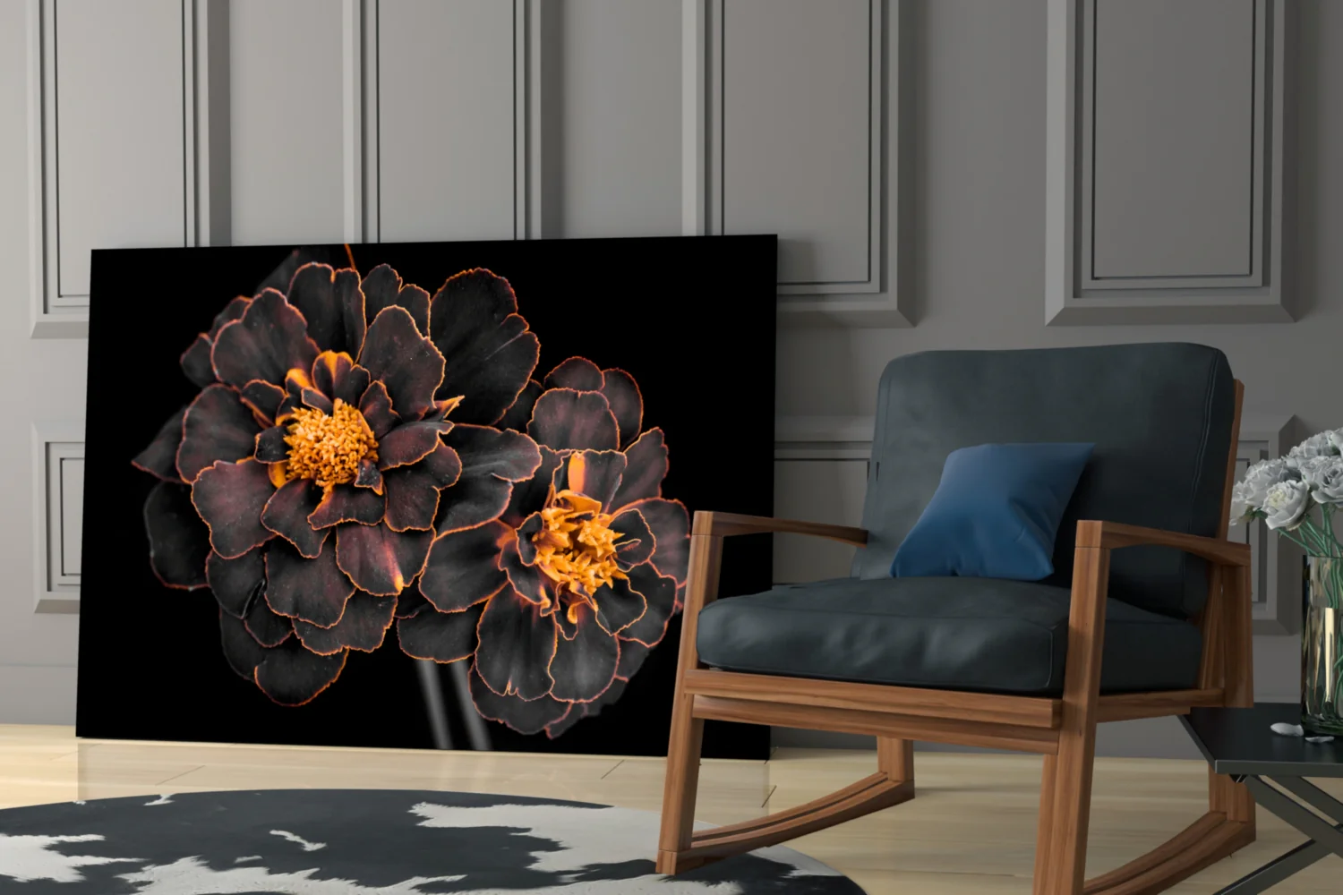 Brown Flower Glass Wall Art - Image 6