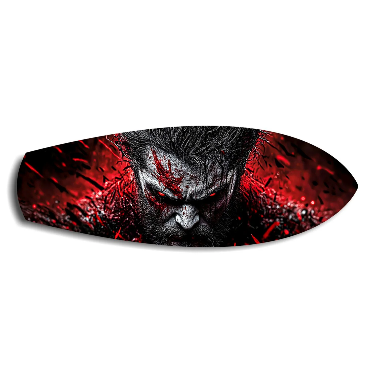 Brutal Warrior Bloody Portrait Glass Wall Art