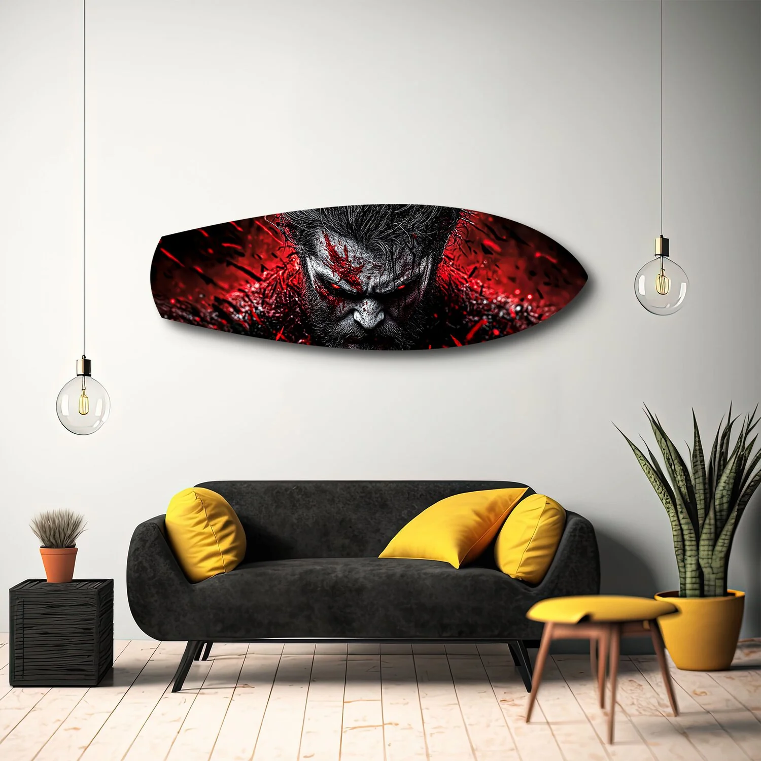 Brutal Warrior Bloody Portrait Glass Wall Art - Image 10