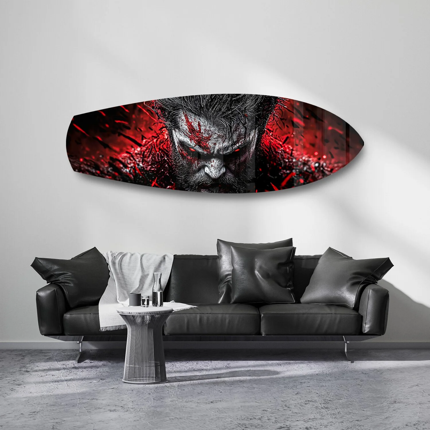 Brutal Warrior Bloody Portrait Glass Wall Art - Image 7