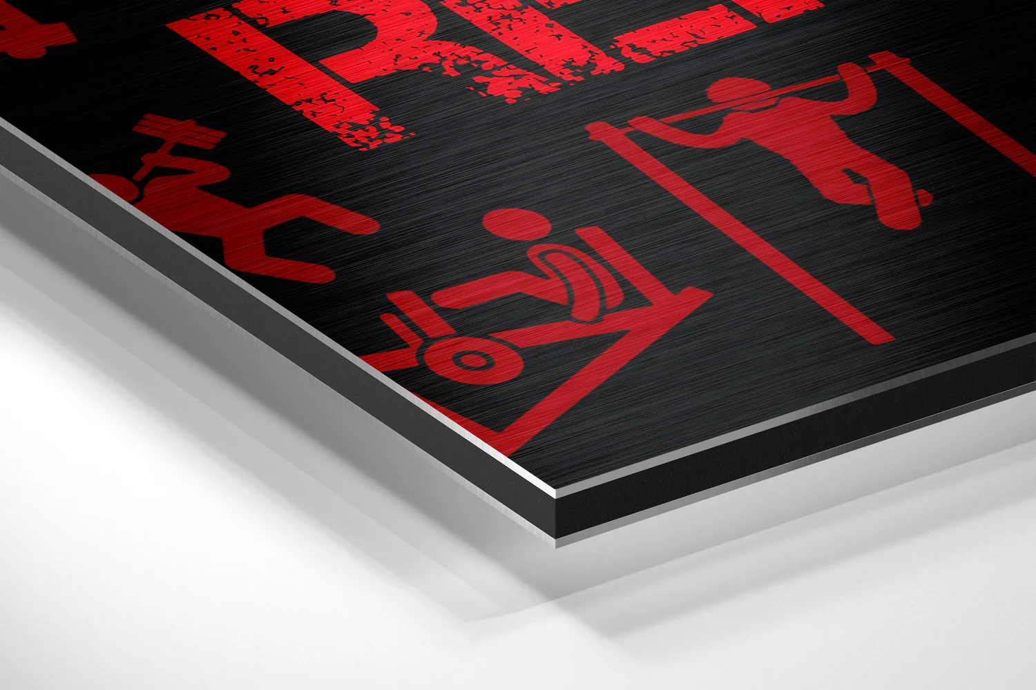Eat, Lift, Sleep Brushed Aluminium Dibond Wall Art - Image 2