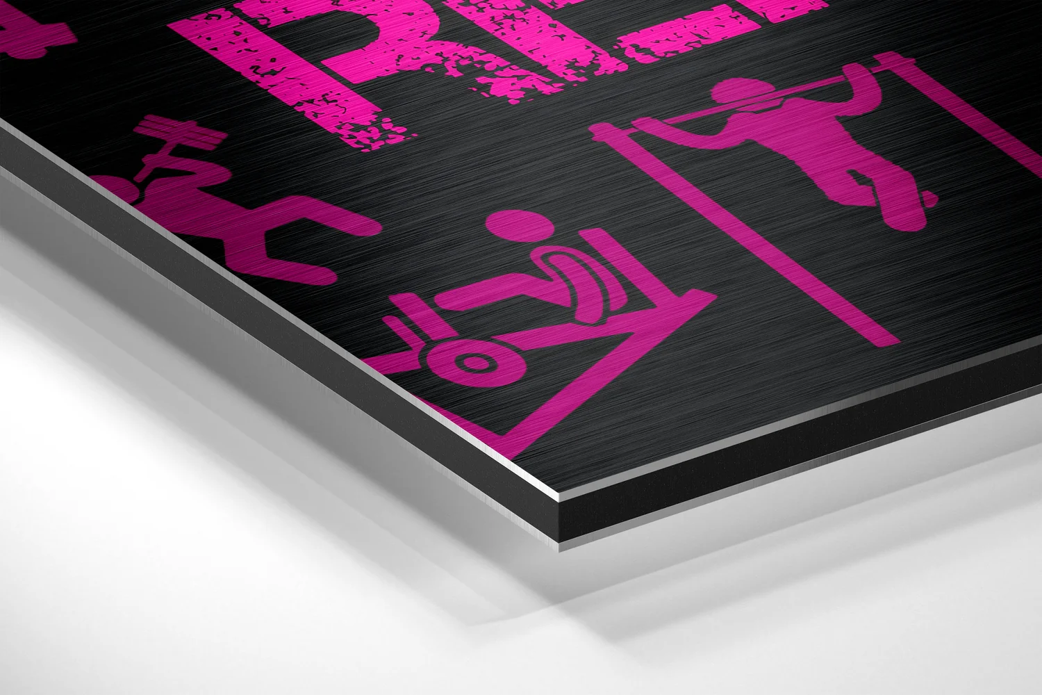 Eat, Lift, Sleep Brushed Aluminium Dibond Wall Art - Image 2