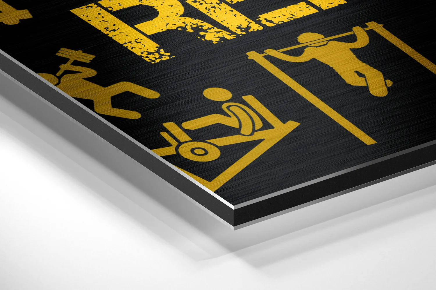 Eat, Lift, Sleep Brushed Aluminium Dibond Wall Art - Image 2