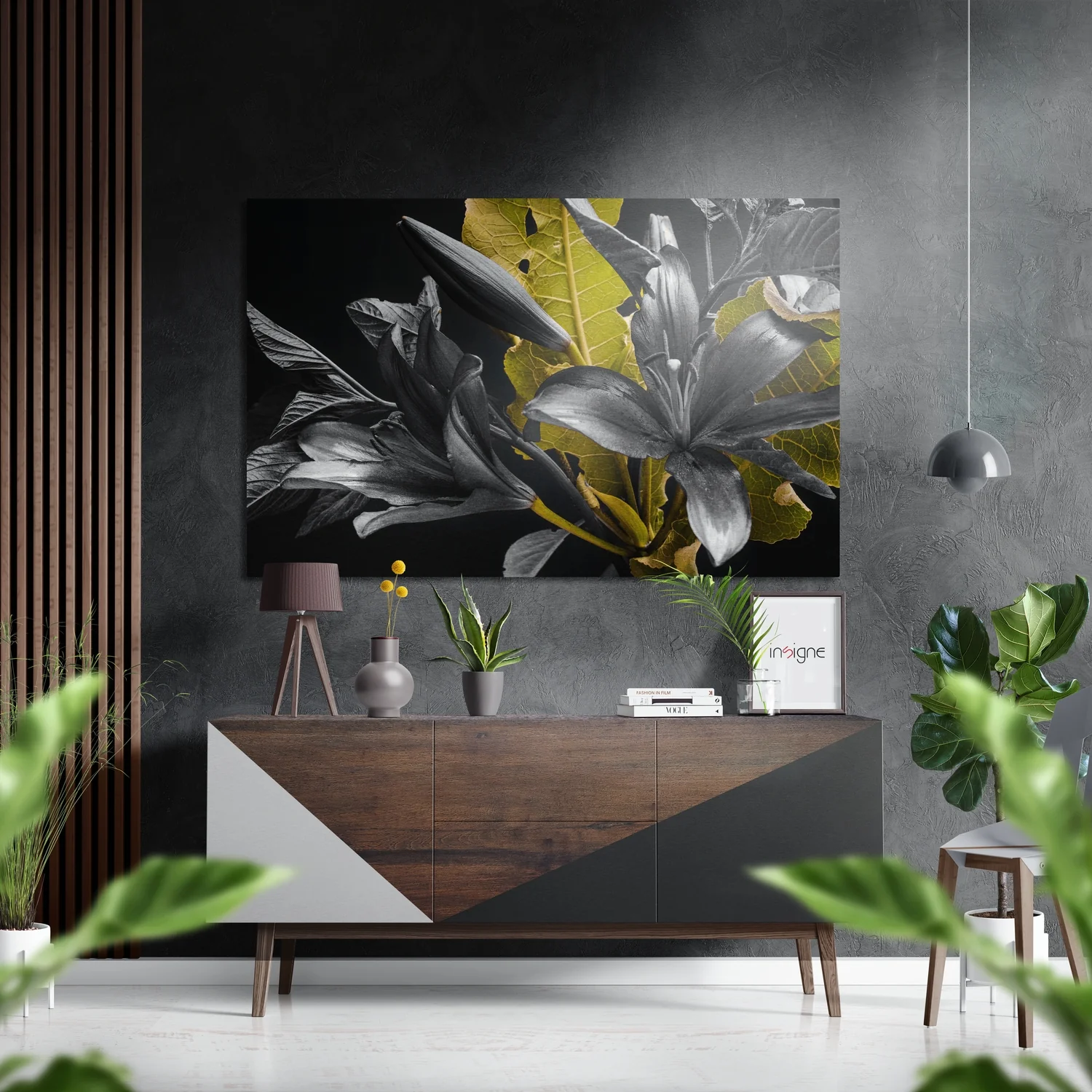 Lillium Brushed Aluminium Dibond Wall Art