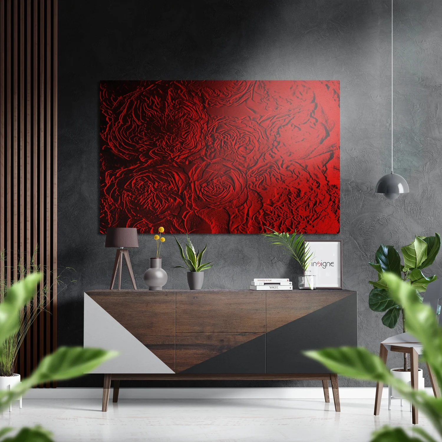 Abstract Roses Brushed Aluminium Dibond Wall Art