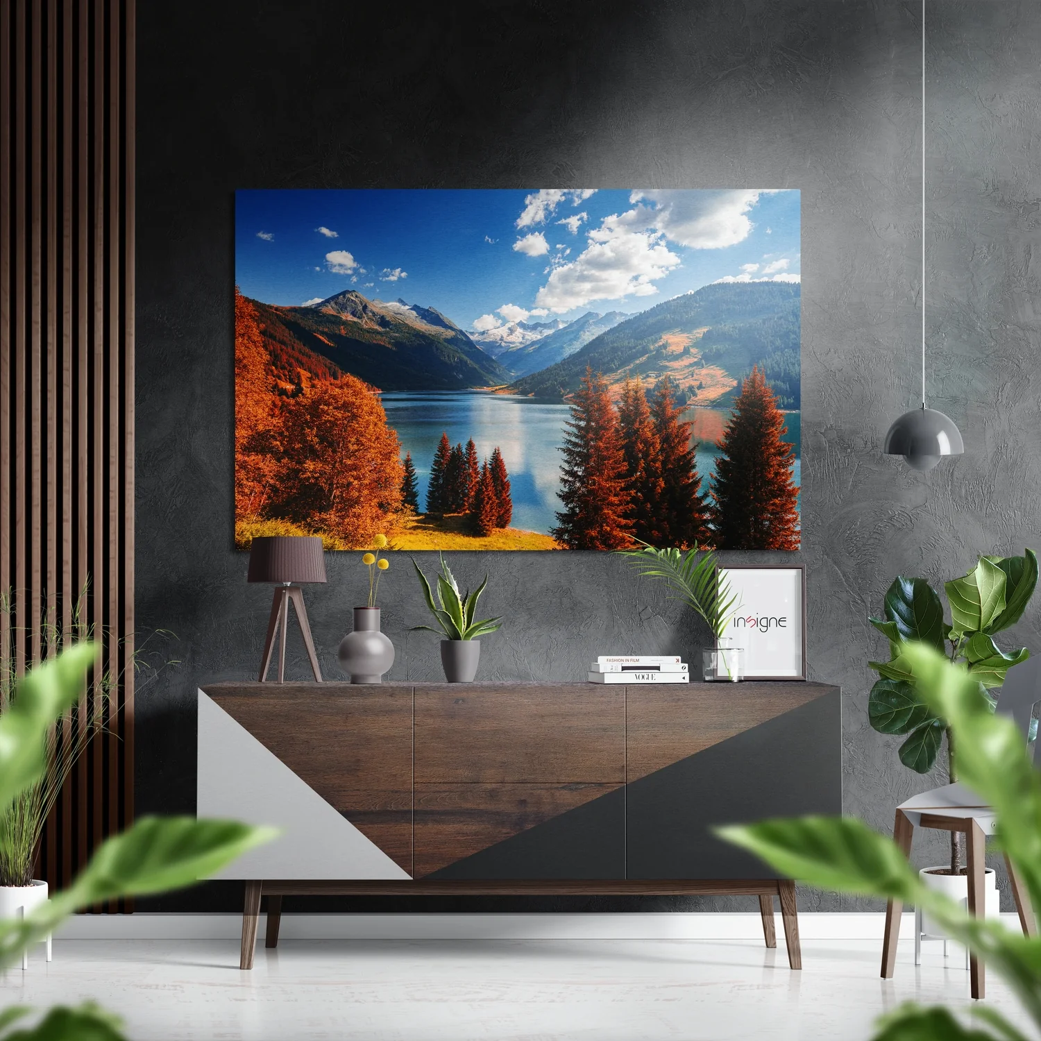 Lake View Brushed Aluminium Dibond Wall Art