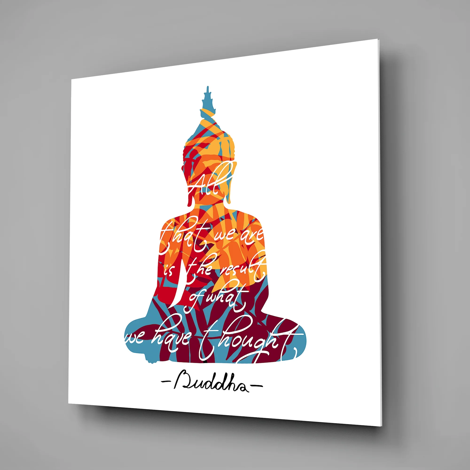 Buddha Quote Silhouette Glass Wall Art - Image 2