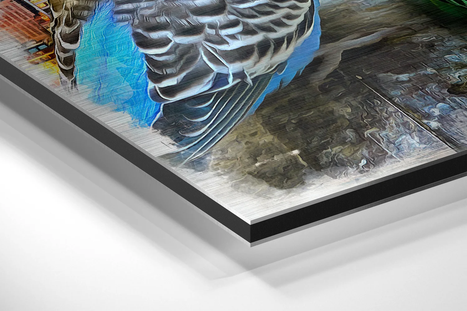 Budgies in Love Brushed Aluminium Dibond Wall Art - Image 2