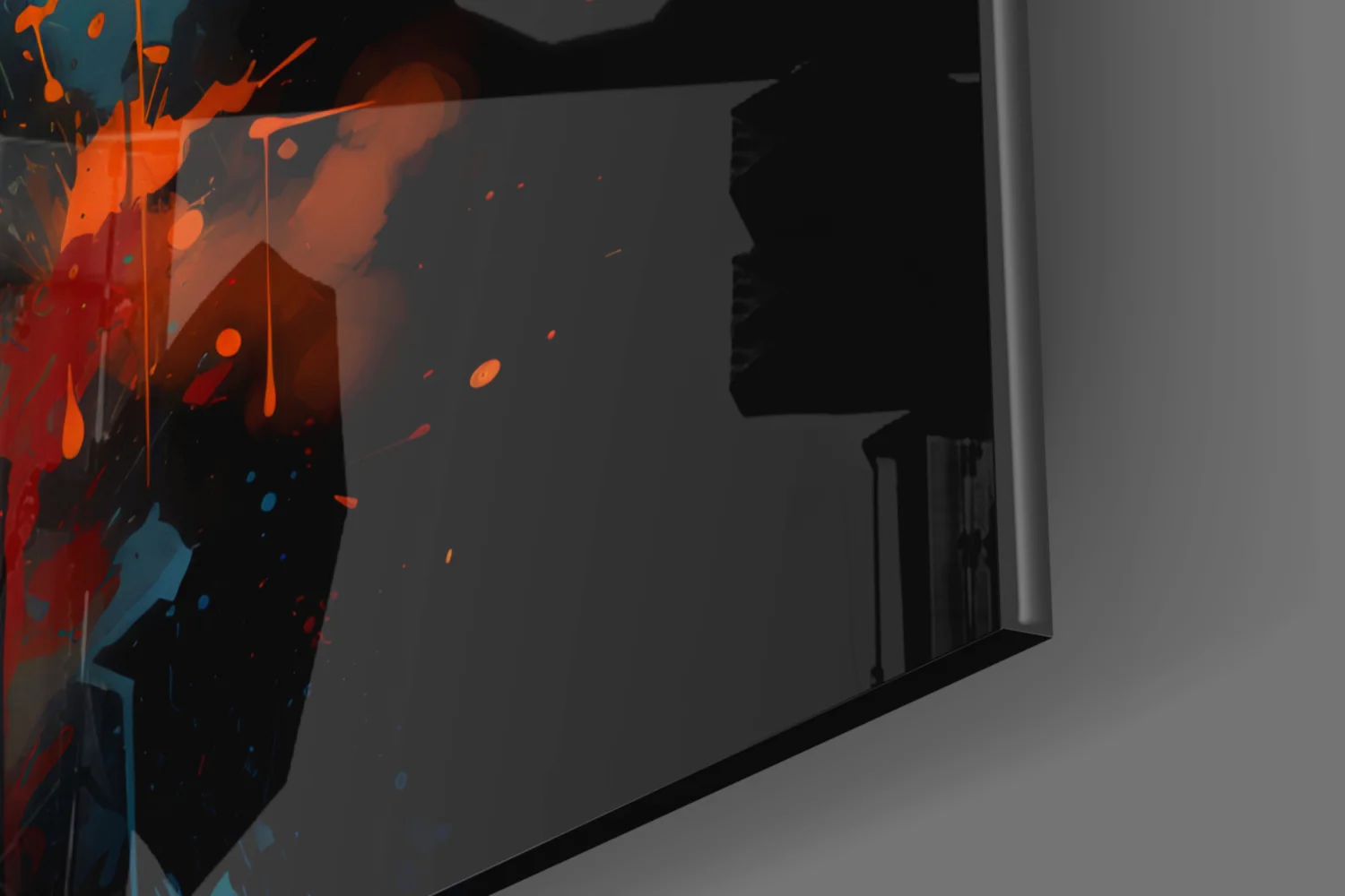 Buffalo Head Paint Splash Glass Wall Art - Image 8