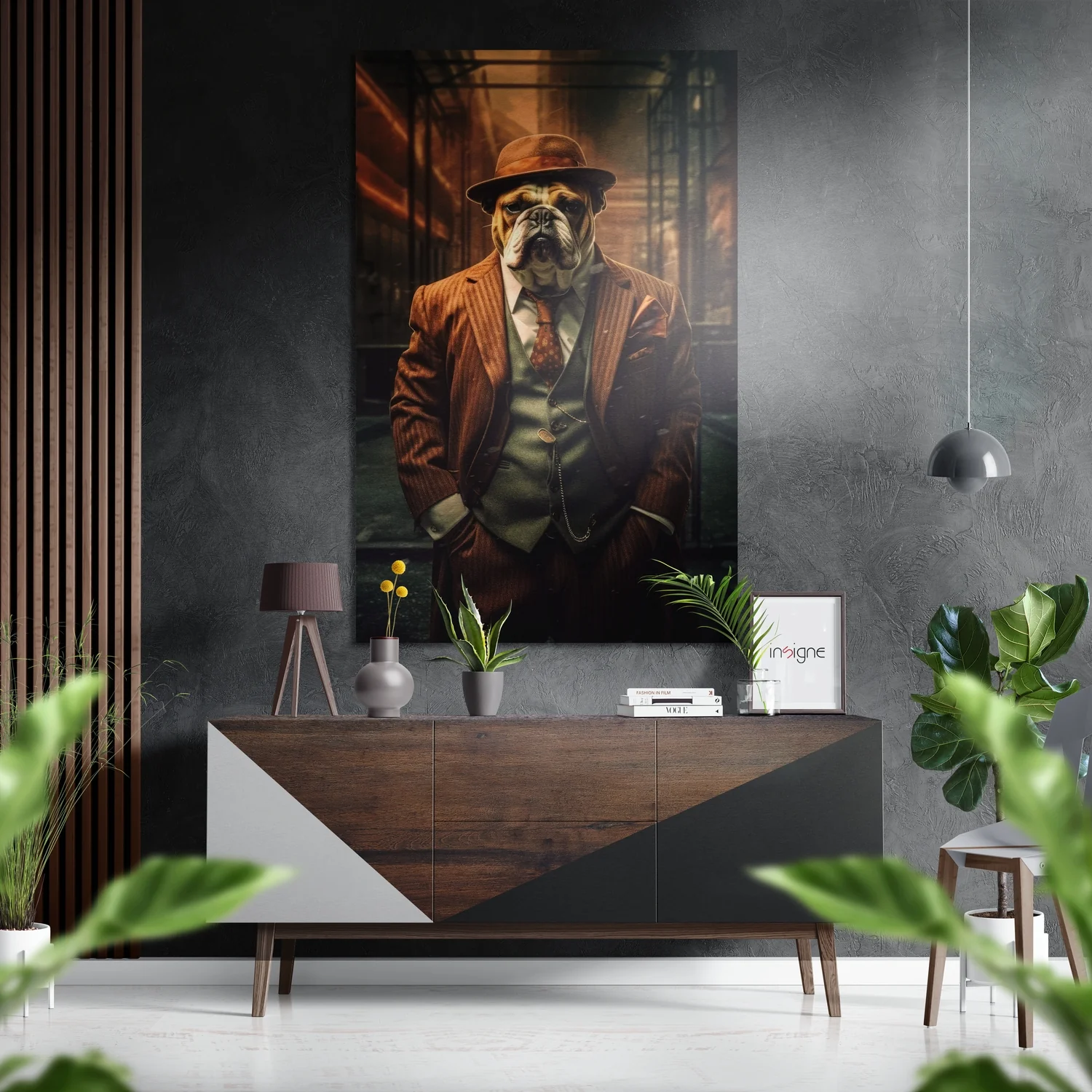 Bulldog Brushed Aluminum Dibond Wall Art