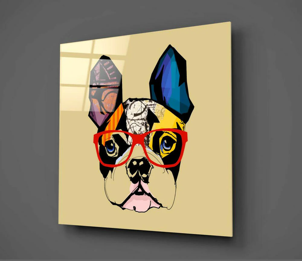 Bulldog Dog Glass Wall Art - Image 2