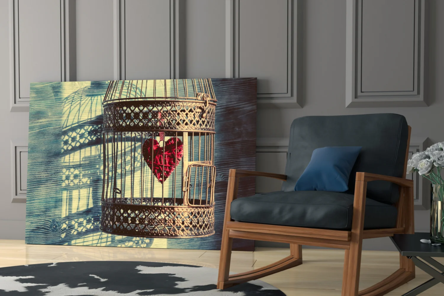 Caged Heart Glass Wall Art - Image 6