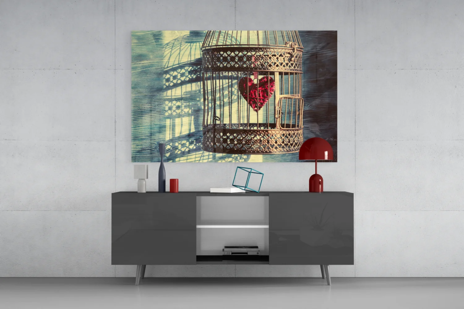 Caged Heart Glass Wall Art - Image 8