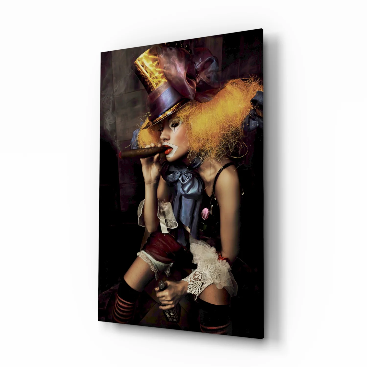 Female Clown Glass Wall Art - Image 2